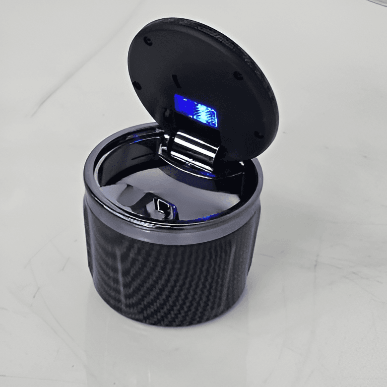 Carbon Pattern Car Ashtray with LED Light