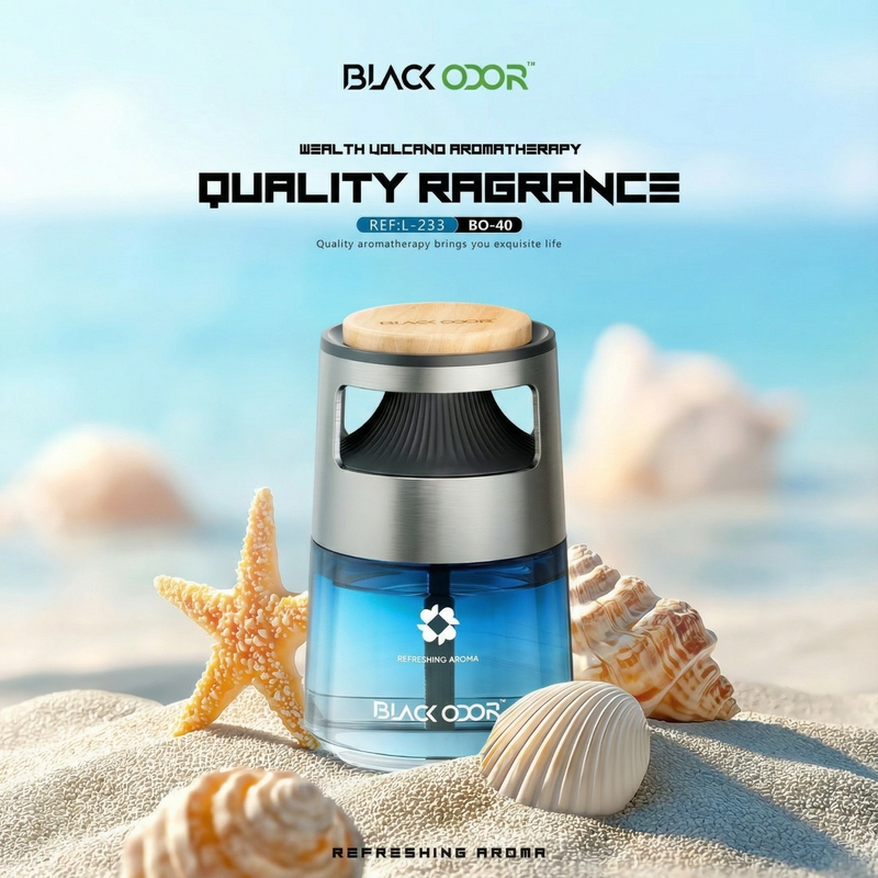 Premium Black Odor Car Air Fragrance | Long-Lasting with French Essential Oils | 130ml
