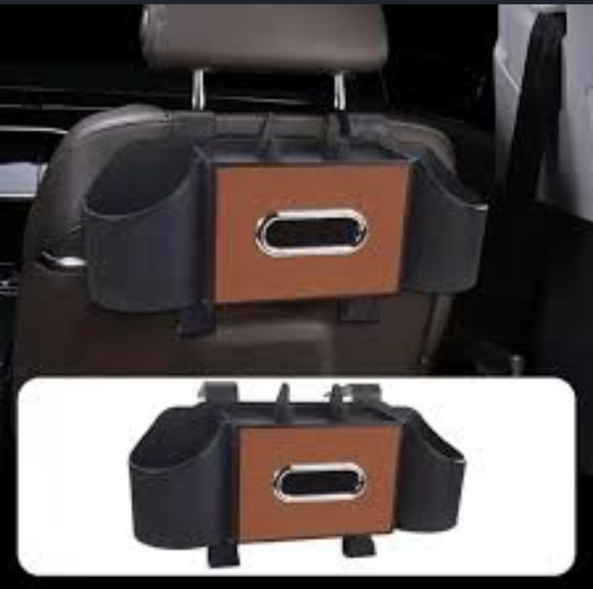 Car Seat Headrest Organizer - Auto Backseat Storage | Car Headrest Backseat Organizer with Cup Holder, Seat Back Storage Box, Multi-Functional Tissue Holder for Kids