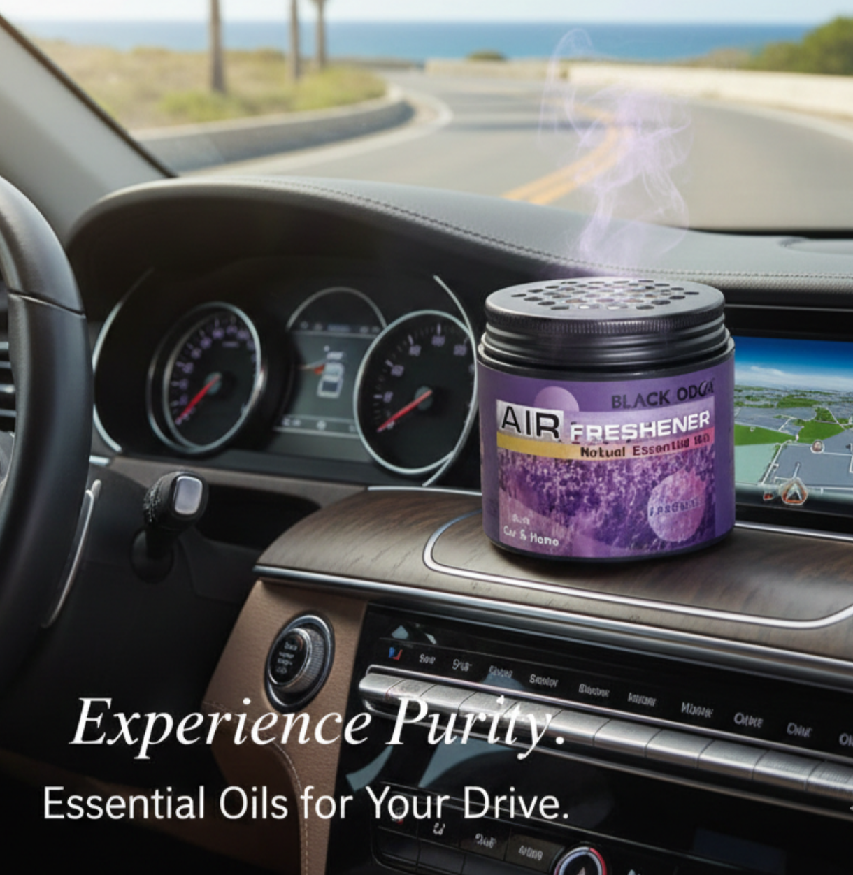 Black Odor Lavender Scented Natural Essential Oils Air Freshener for Car, Home, and Office