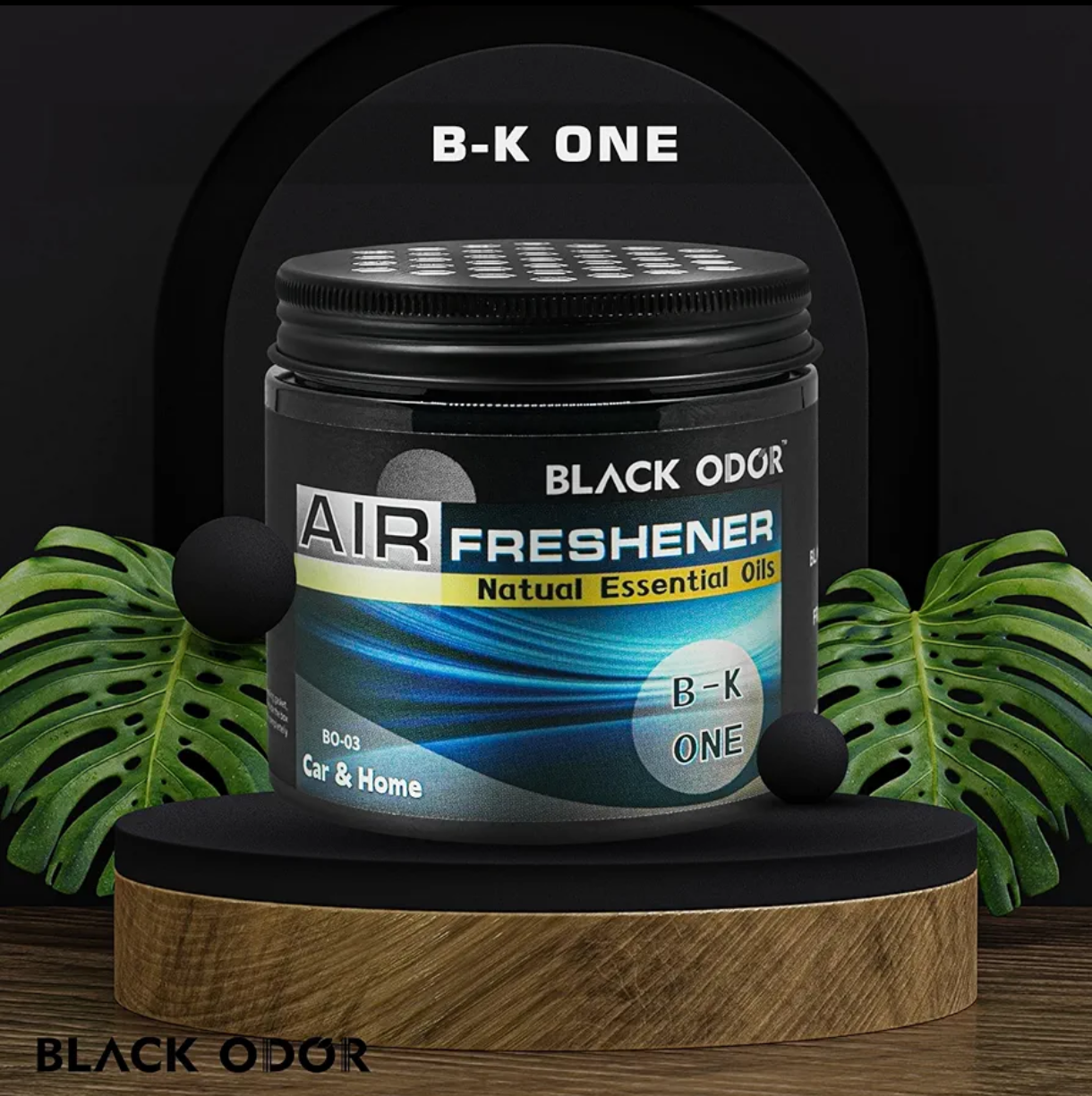 Black Odor B-K ONE Scented Natural Essential Oils Air Freshener for Car, Home, and Office
