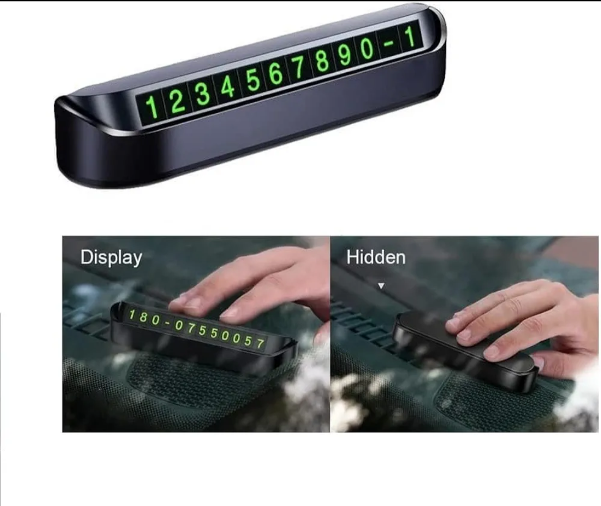 Universal Car Temporary Parking Card Designed For Your Car Dashboard, Displaying Your Phone Number Compatible For All Cars