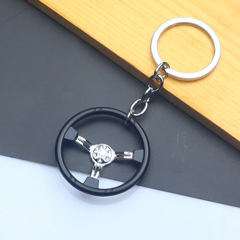 Steering Wheel Shape Car Keyring Metal Key Chain